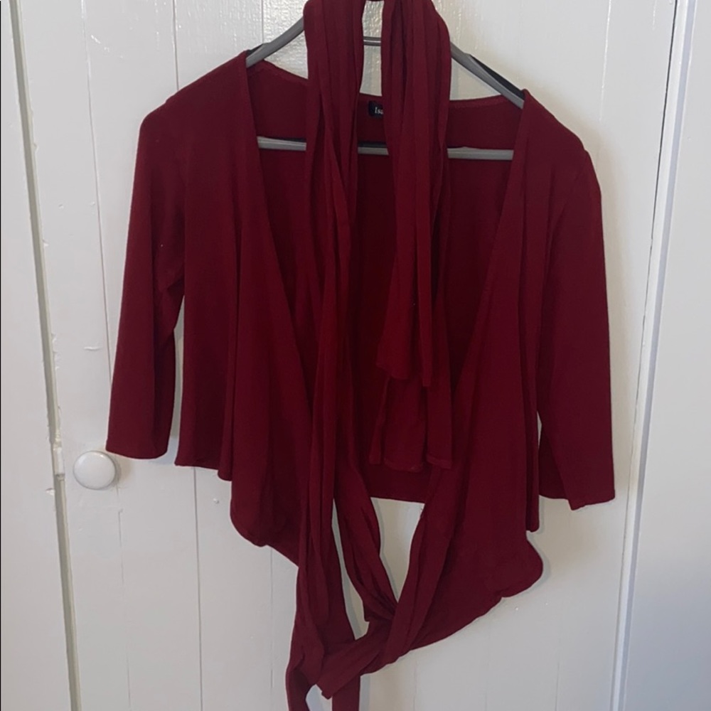 Isabella Oliver maroon wrap top size 2